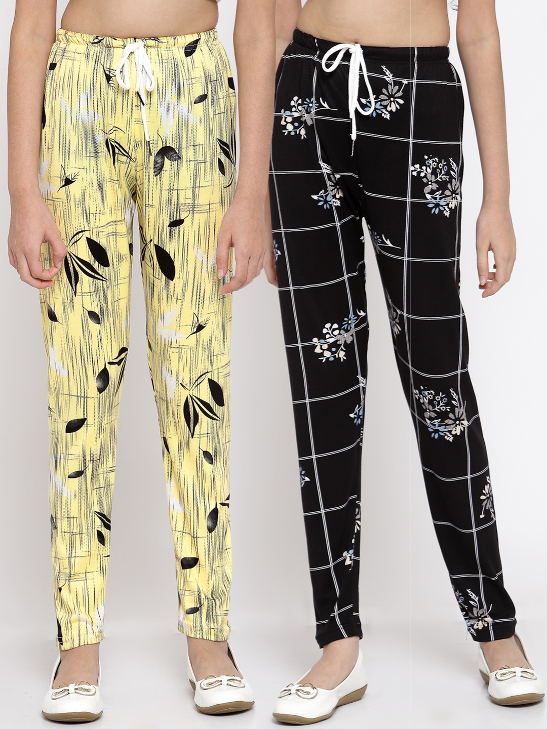 

KLOTTHE Girls Pack of 2 Multicolored Ankle Length Leggings, Multi