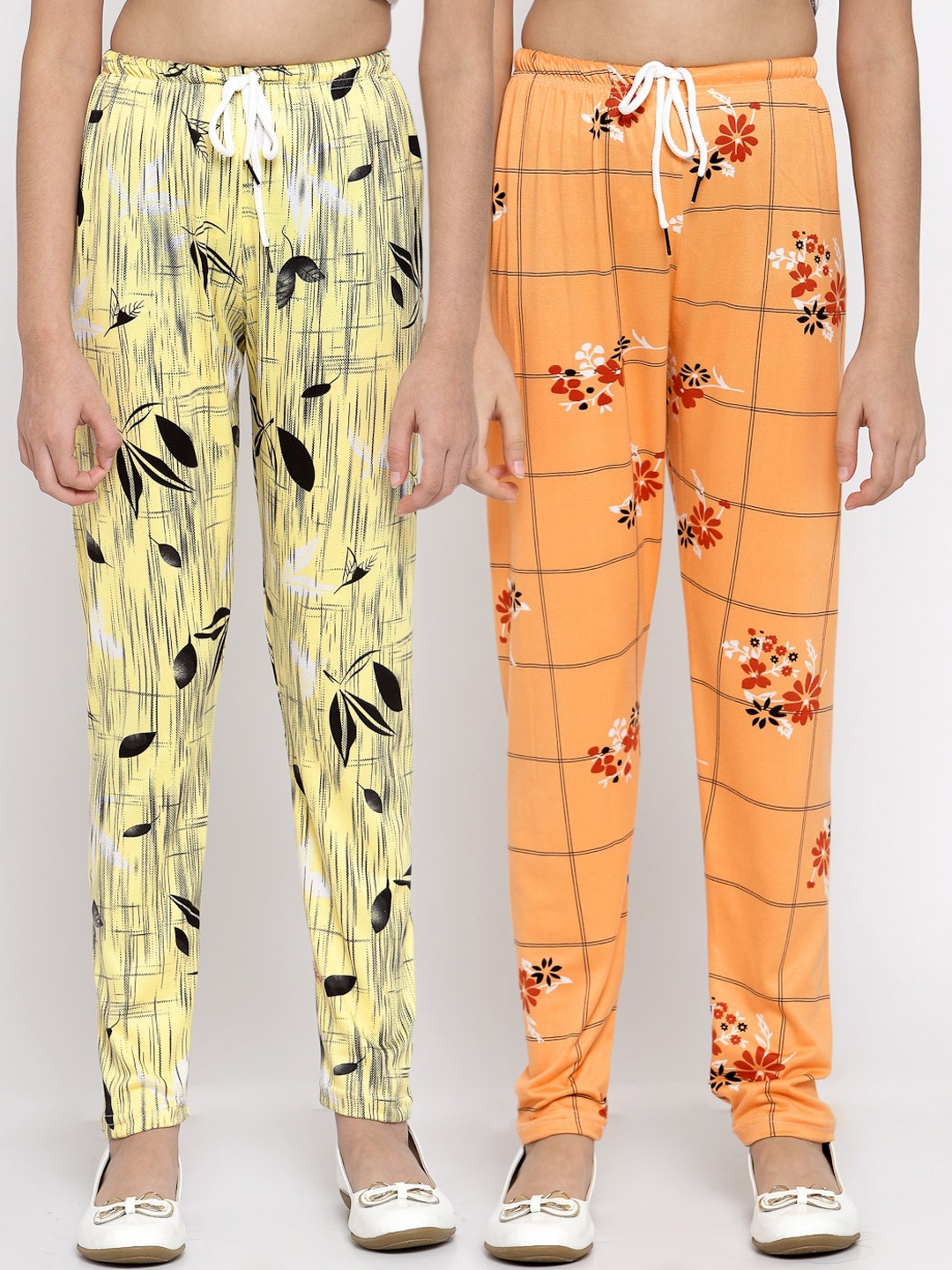 KLOTTHE Girls Pack Of 2 Ankle-Length Leggings, Yellow