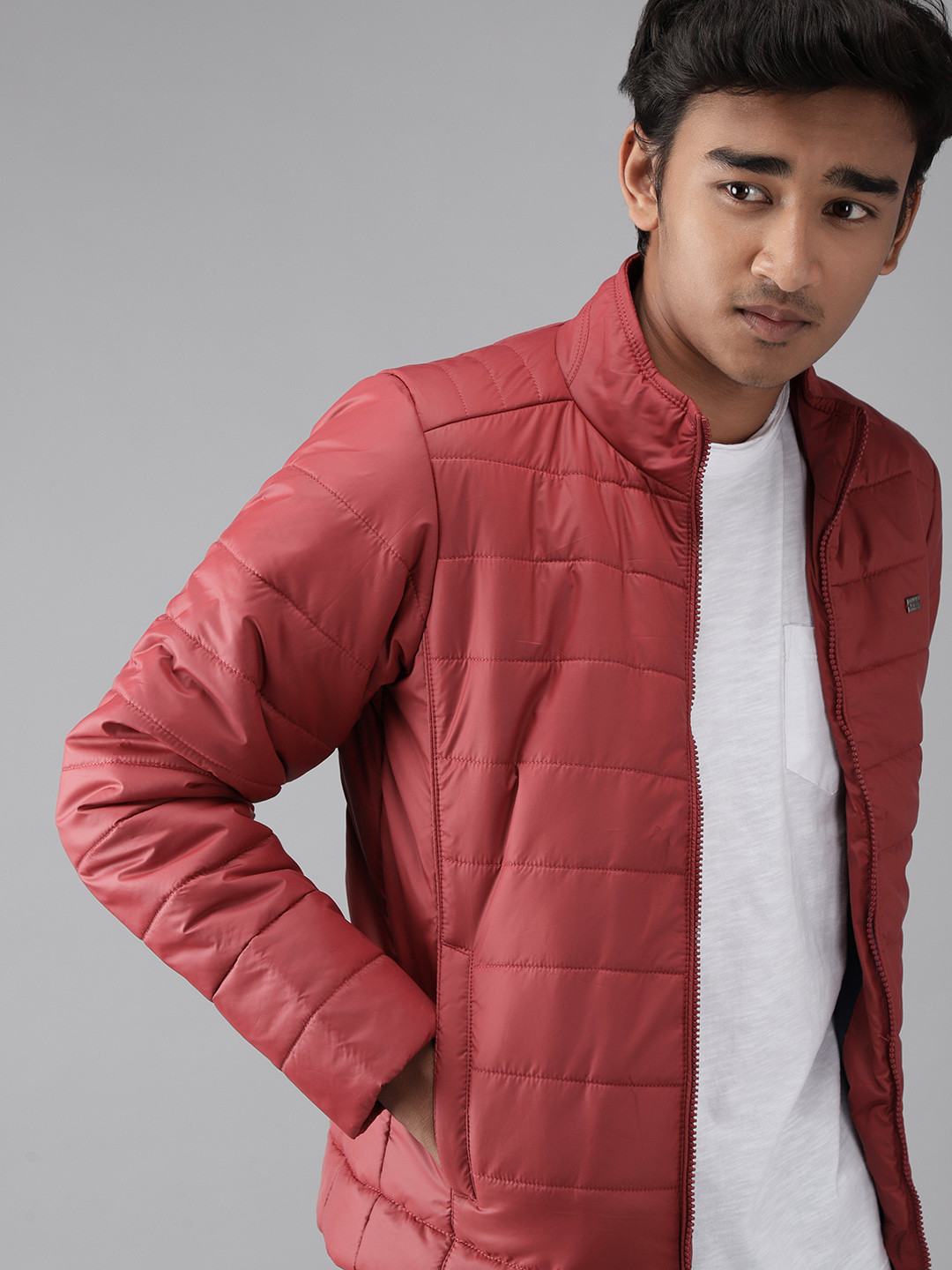 

UTH by Roadster Boys Maroon Solid Padded Jacket