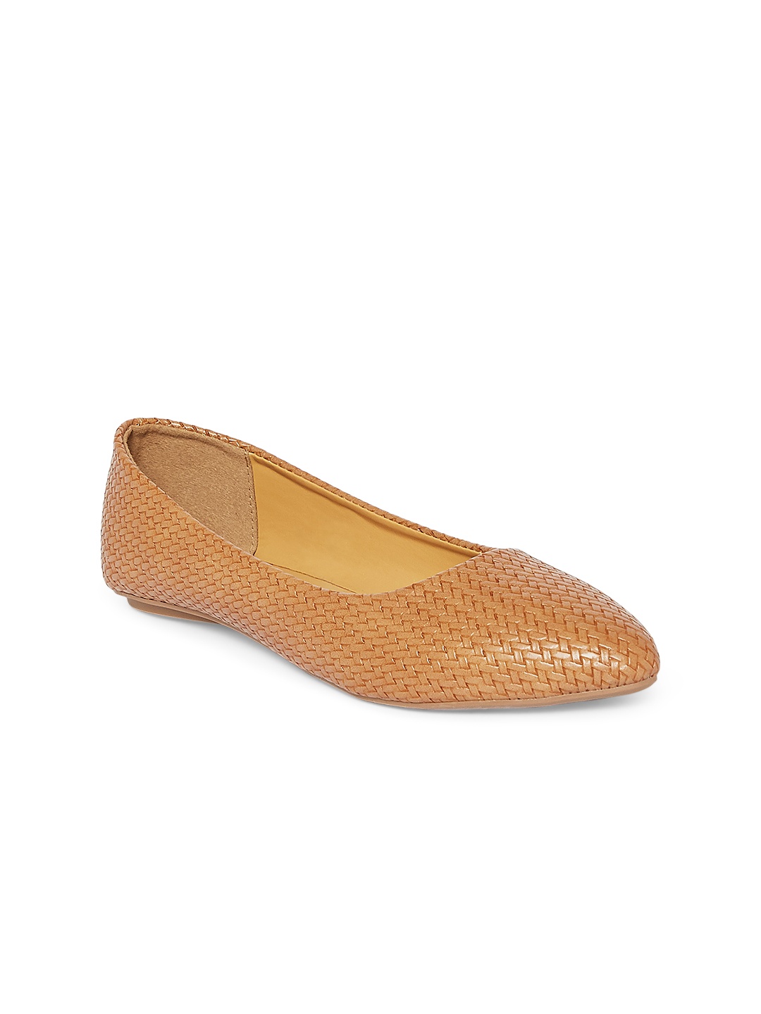 

Forever Glam by Pantaloons Women Textured Slip-On Ballerinas, Tan