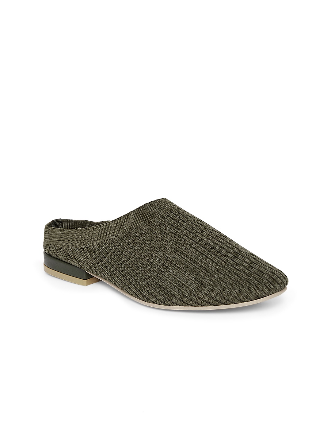 

Forever Glam by Pantaloons Women Woven Design Mules, Olive