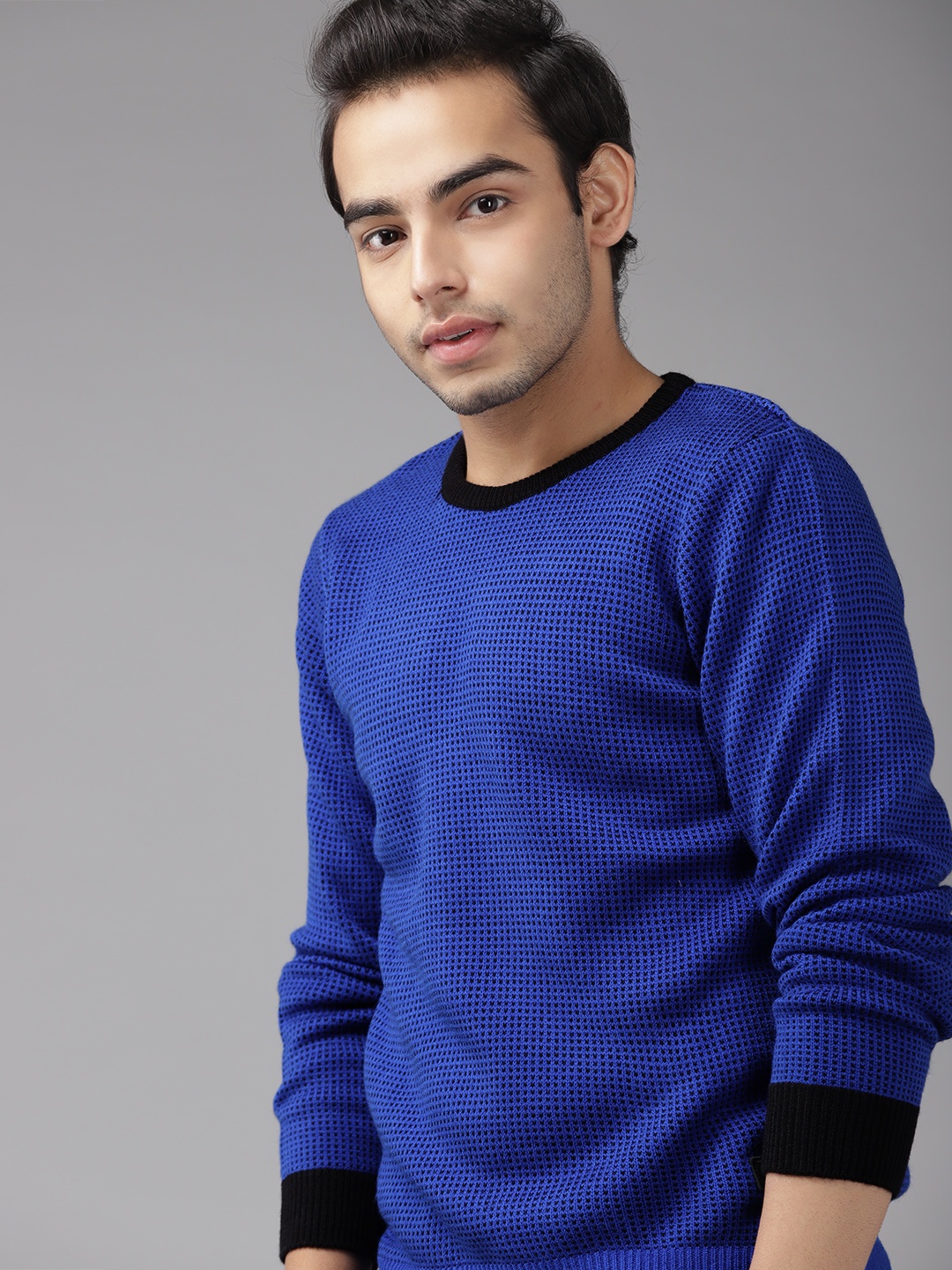 

UTH by Roadster Boys Blue Self Design Pullover