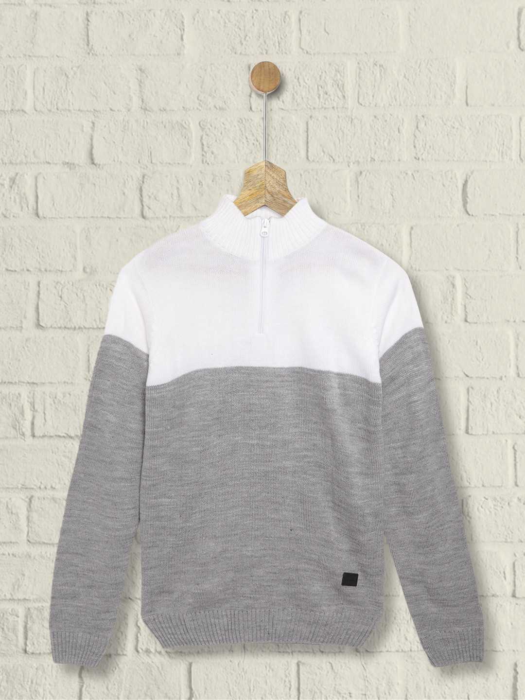 

UTH by Roadster Boys Grey & White Acrylic Colourblocked Pullover