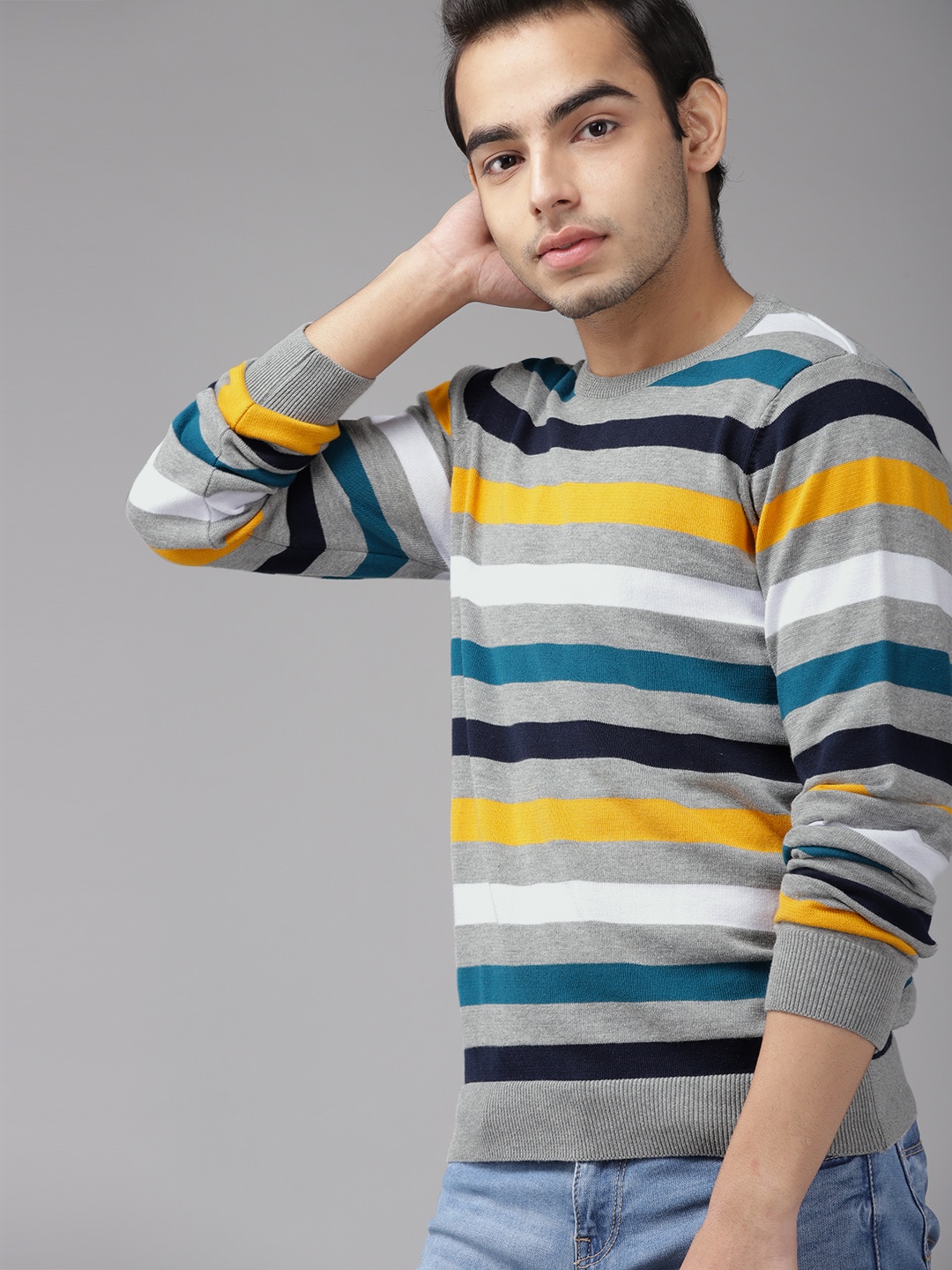 

UTH by Roadster Boys Multicoloured Striped Pullover, Multi