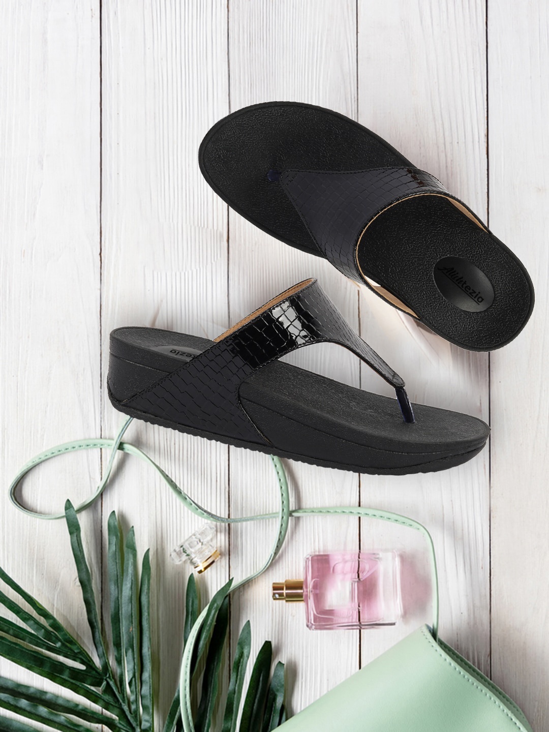 

Alishtezia Women Black T-Strap Flats