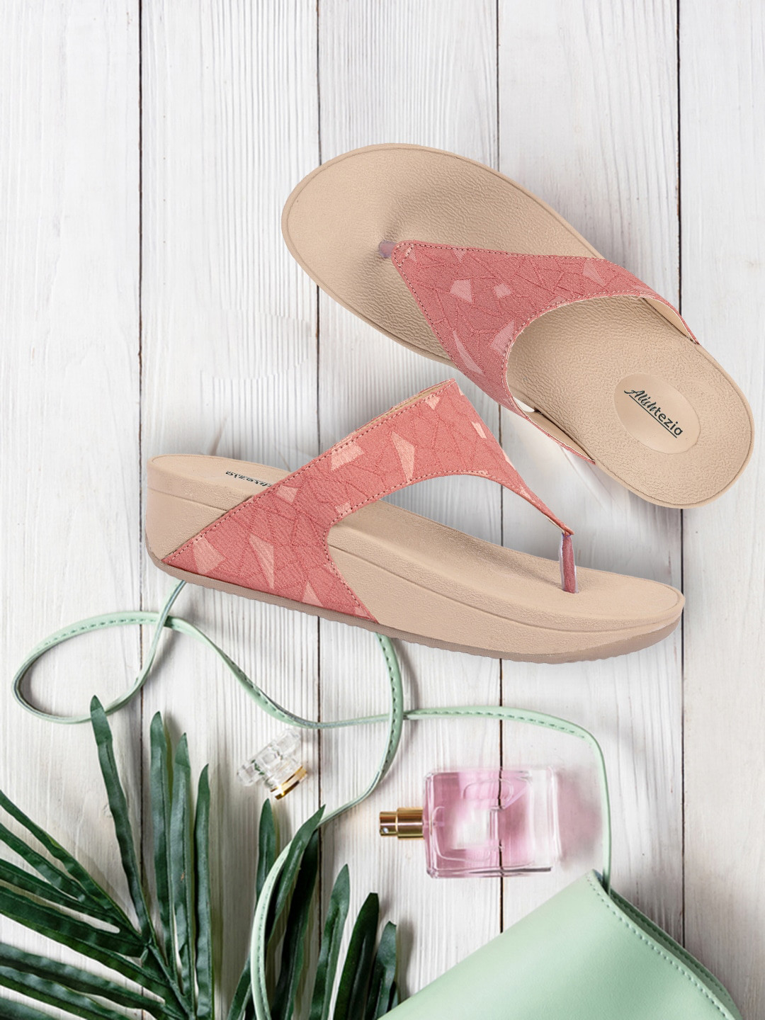 

Alishtezia Women Pink T-Strap Flats