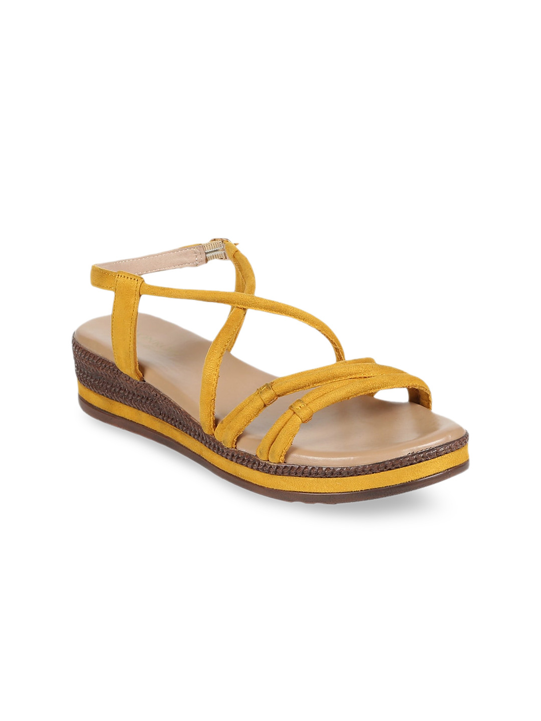 

Monrow Women Yellow Open Toe Flats