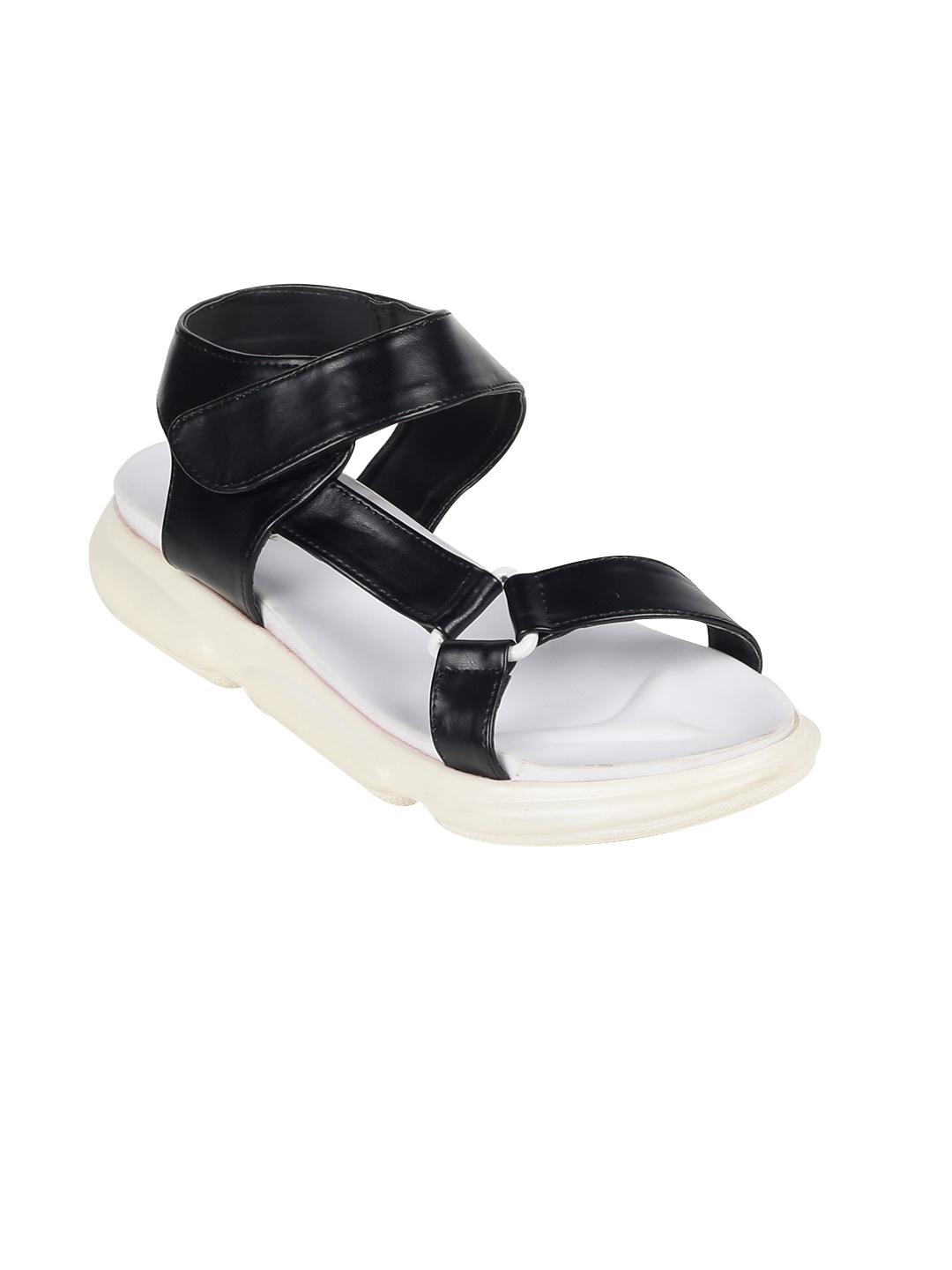 

Monrow Women Black Open Toe Flats with Bows