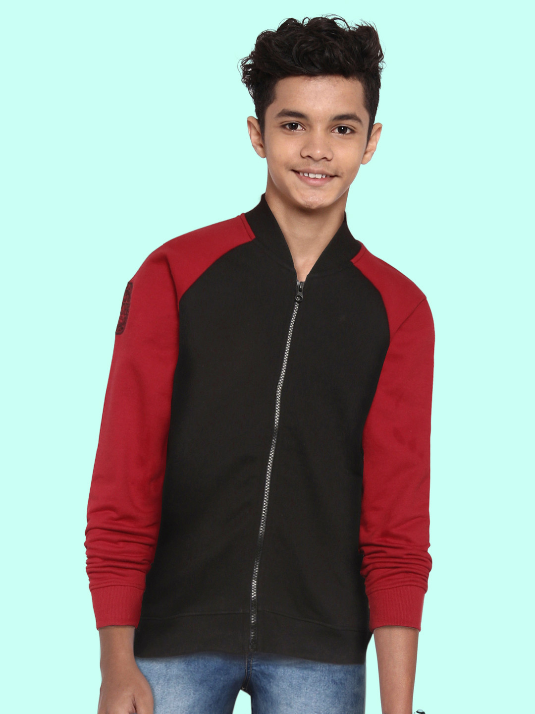 

UTH by Roadster Boys Black & Red Solid Sweatshirt