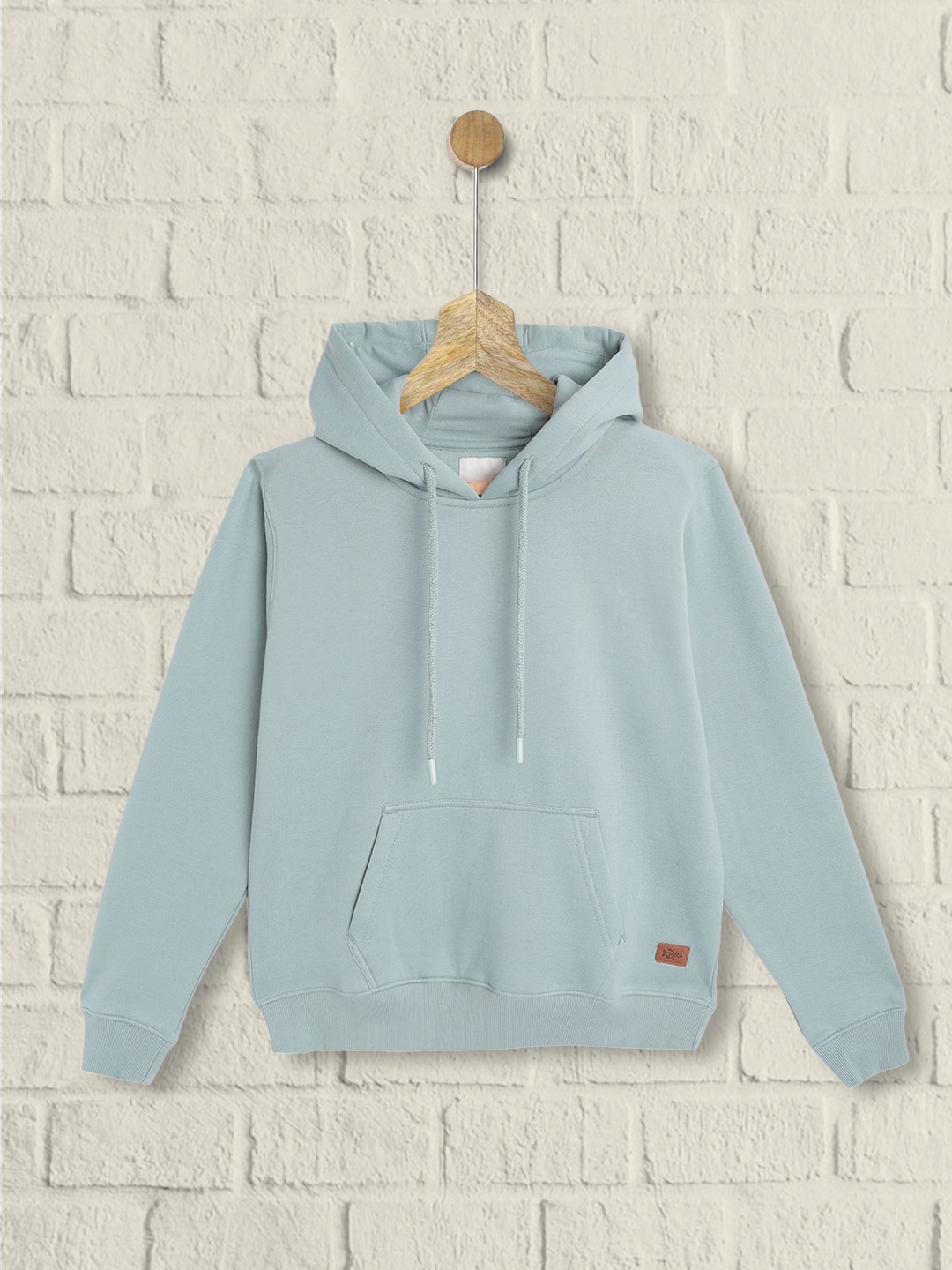 

UTH by Roadster Boys Mint Green Solid Hooded Sweatshirt