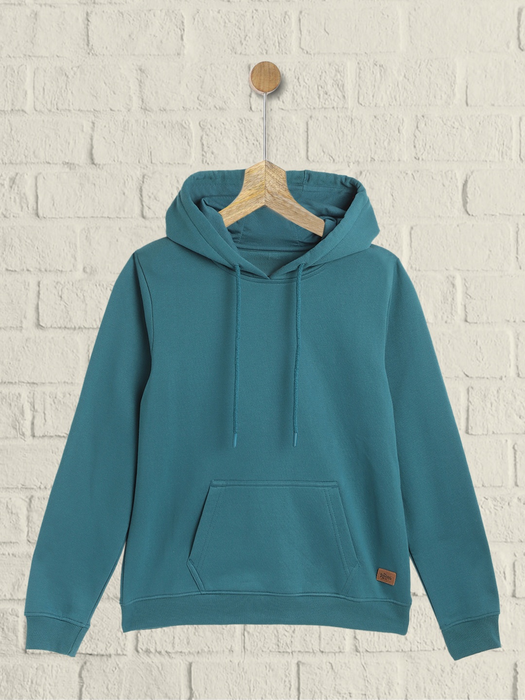 

UTH by Roadster Boys Teal Blue Solid Hooded Sweatshirt