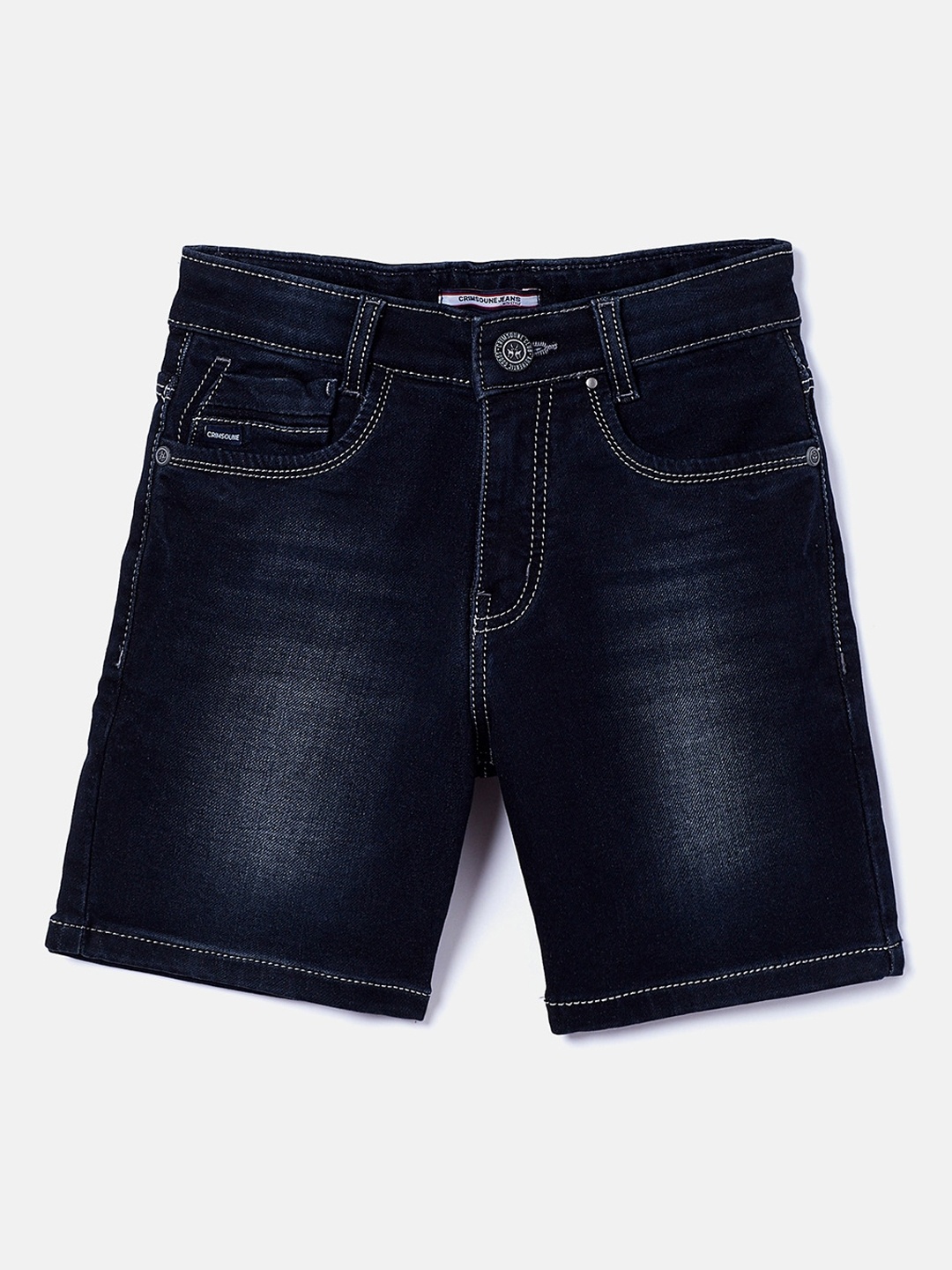 

Crimsoune Club Boys Navy Blue Washed Denim Shorts