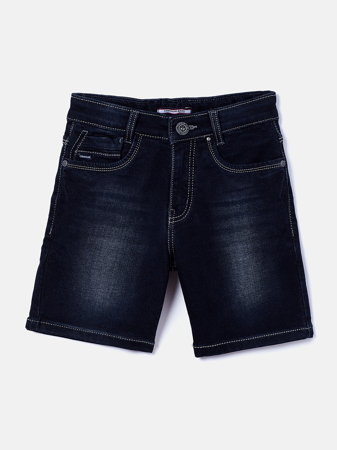 

Crimsoune Club Boys Navy Blue Washed Denim Shorts