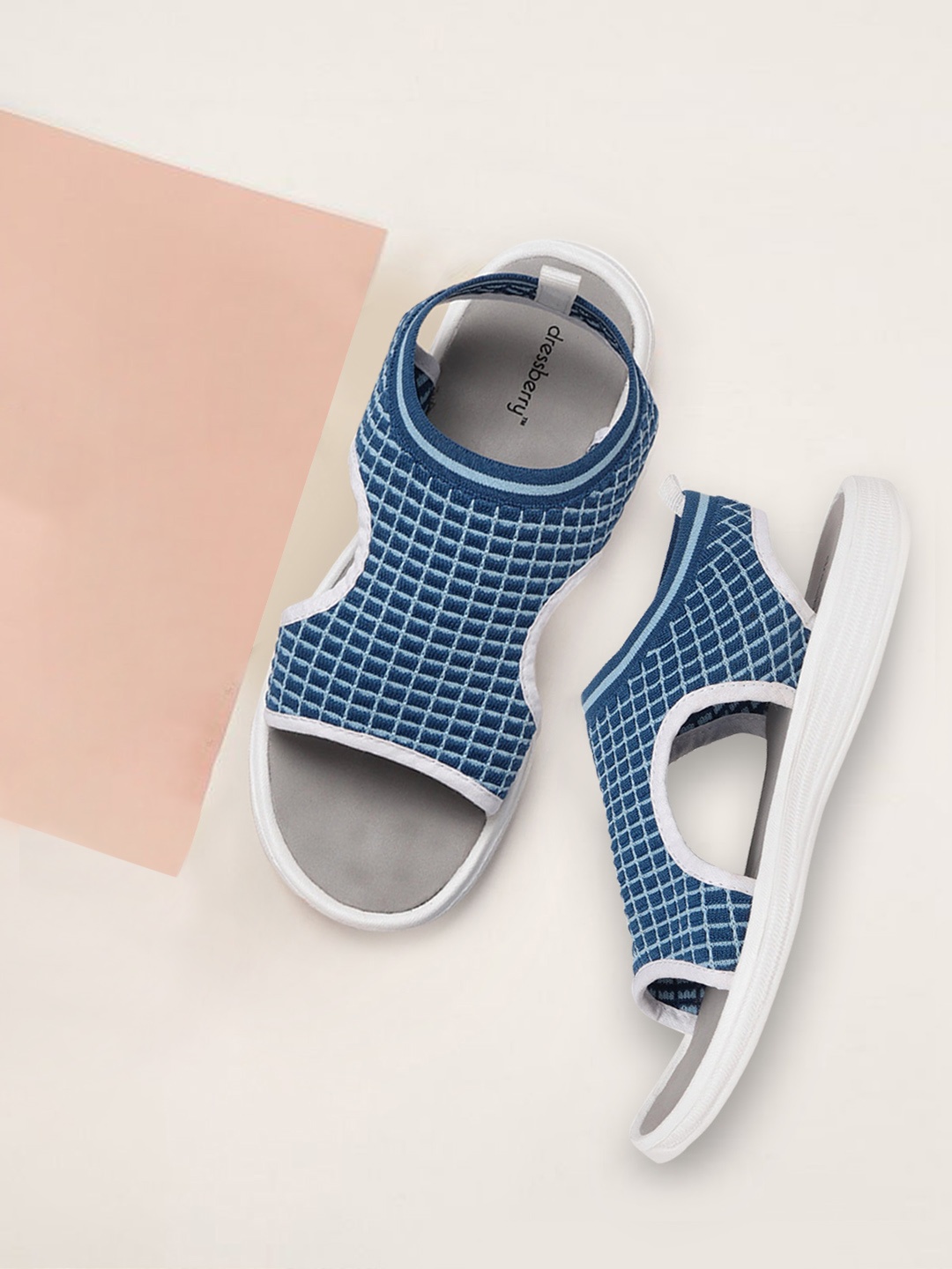 

DressBerry Women Blue Woven Design Sports Sandals