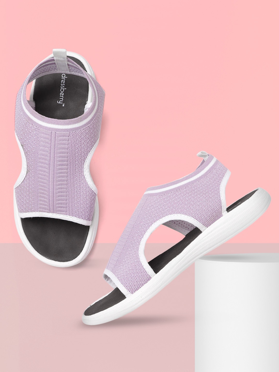 

DressBerry Women Lavender Woven Design Sports Sandals