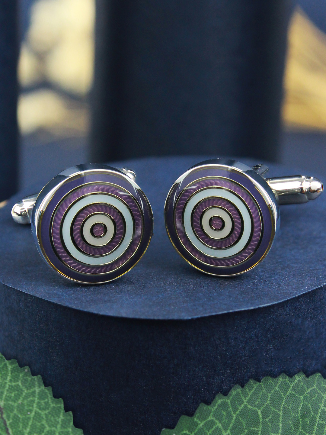 

PELUCHE Men Blue Checked Cufflinks
