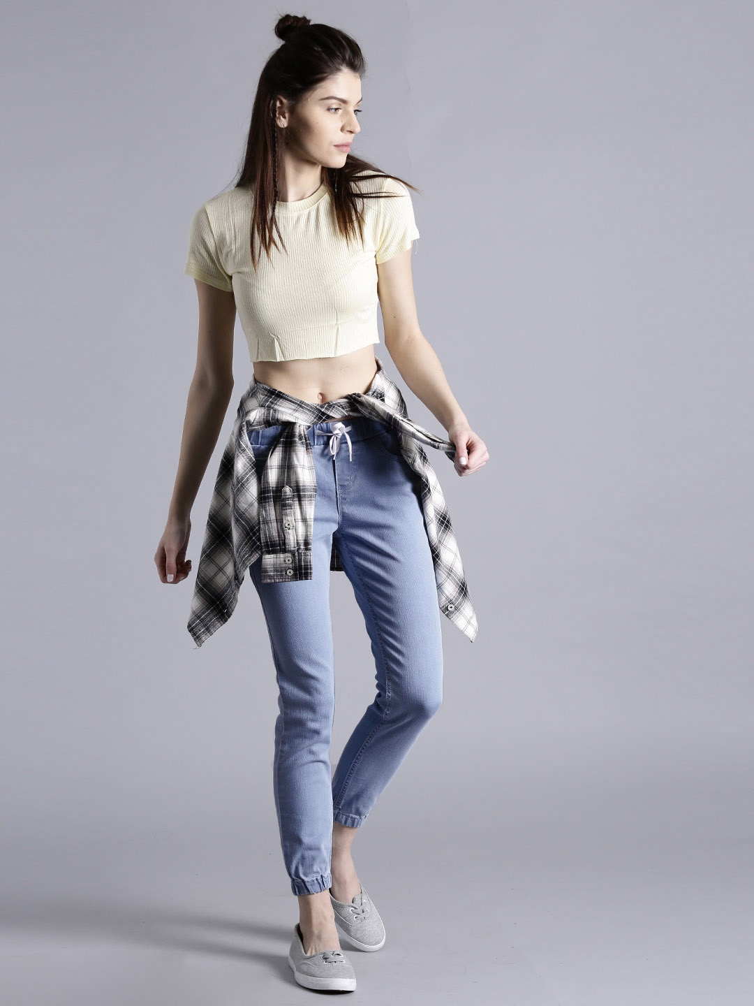 

Kook N Keech Women Blue Mid Rise Clean Look Jogger Jeans