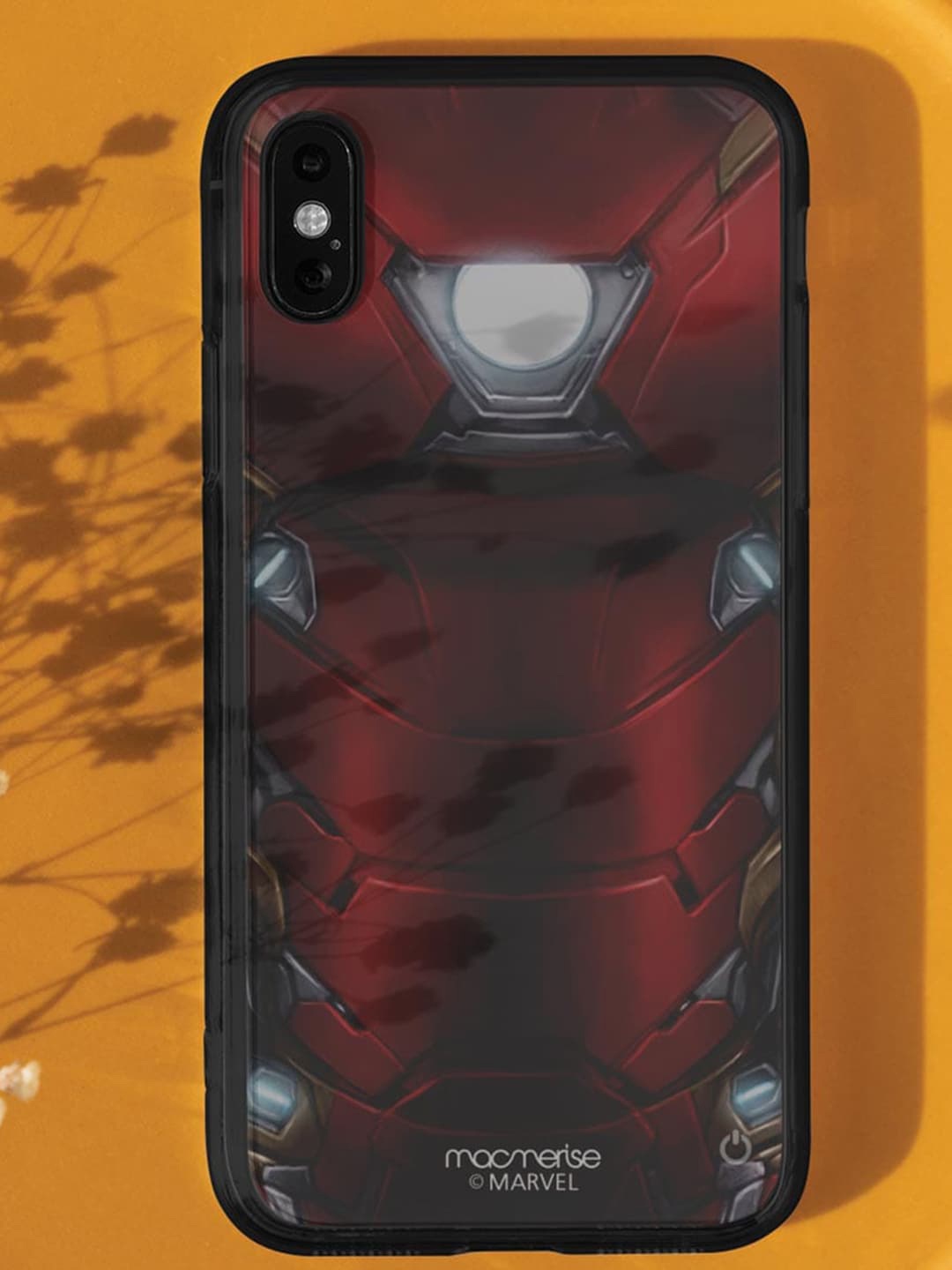 

macmerise Red & Black Ironman Lumous Led iPhone XS Back Case