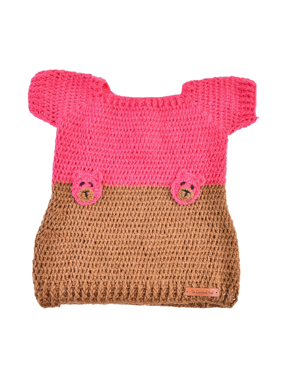 

The Original Knit Girls Rose Pink Crochet Jumper Dress