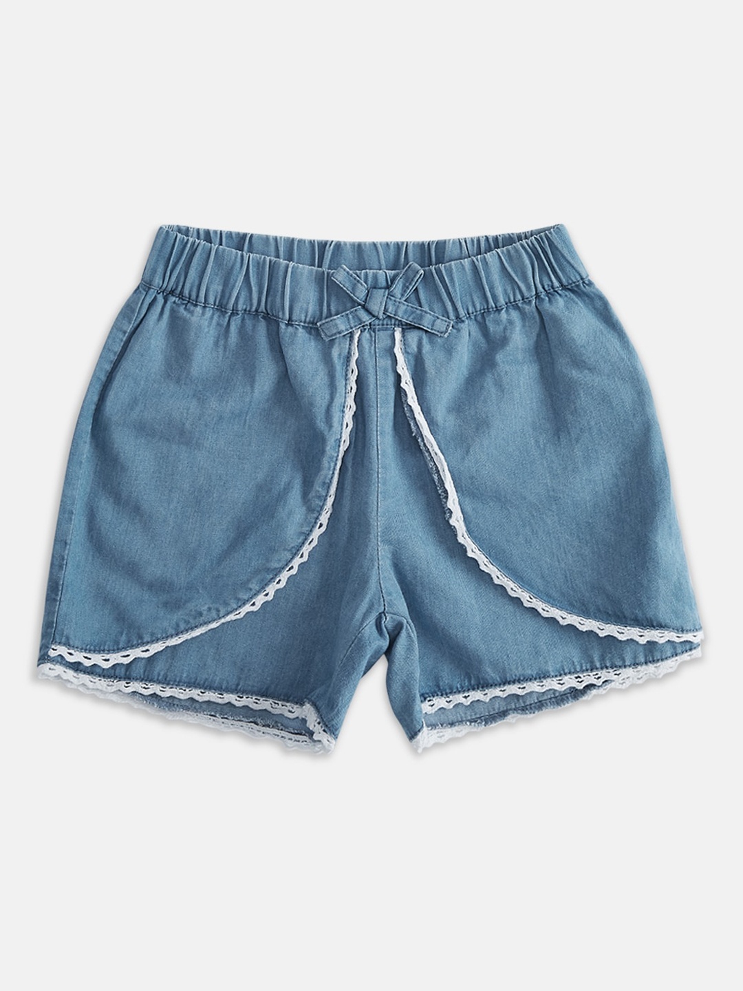 

Pantaloons Junior Girls Blue Denim Shorts