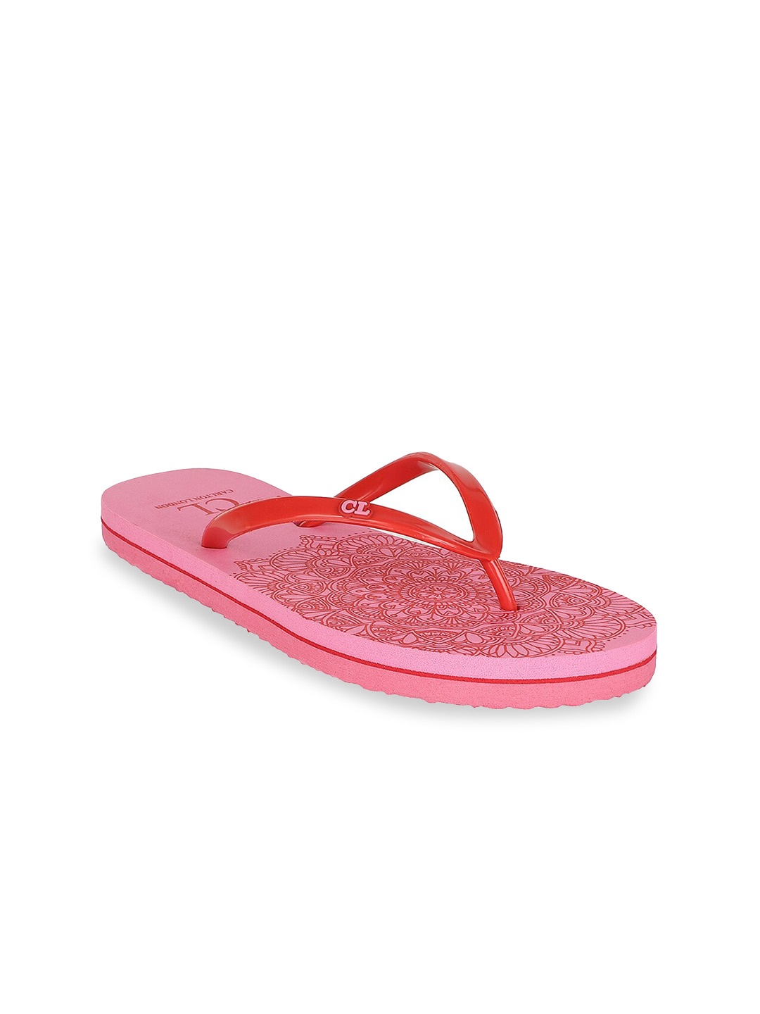 

Carlton London Women Pink Printed Flip Flops