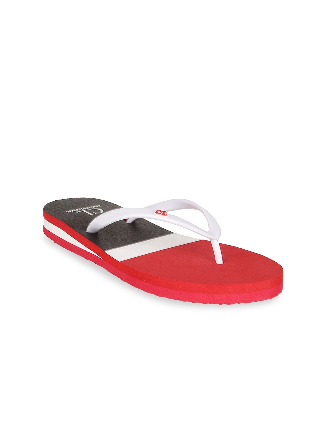 

Carlton London Women Red & Black Colourblocked Thong Flip-Flops