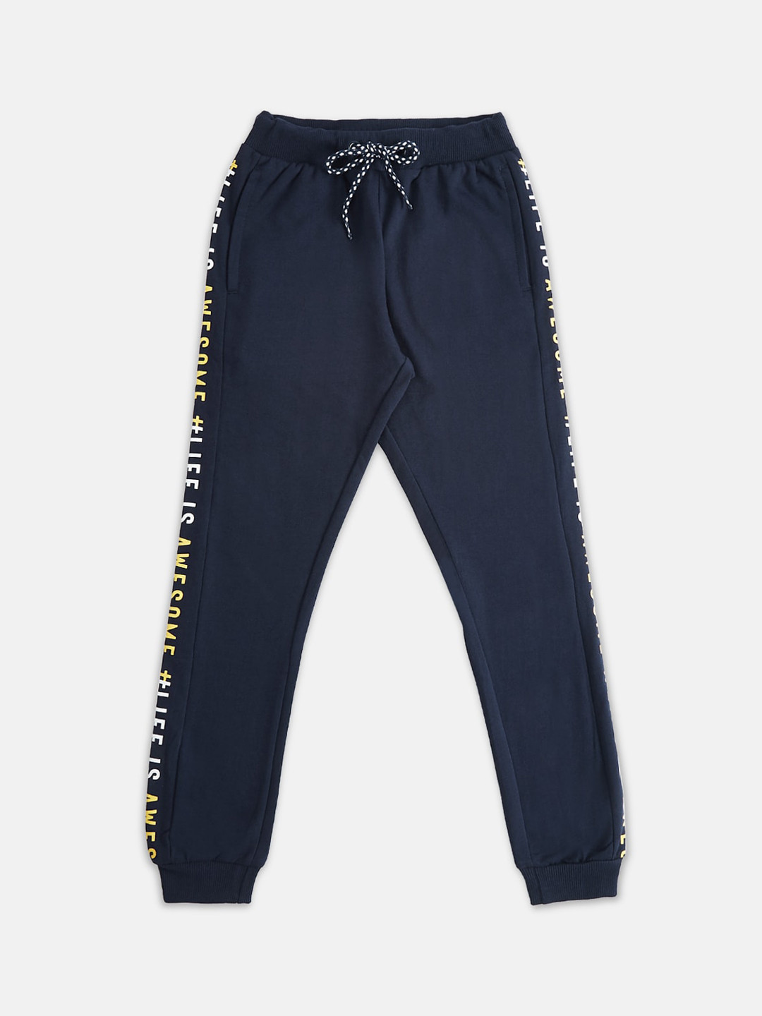 

Pantaloons Junior Boys Navy Blue Solid Pure Cotton Joggers