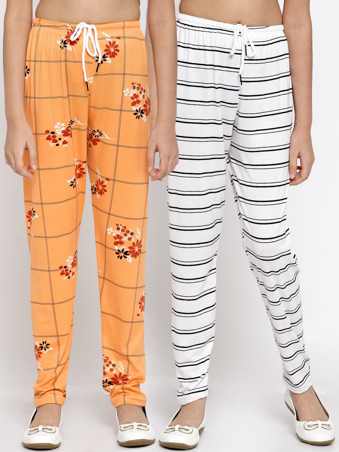 KLOTTHE Girls Pack of 2 Ankle Length Leggings, Yellow