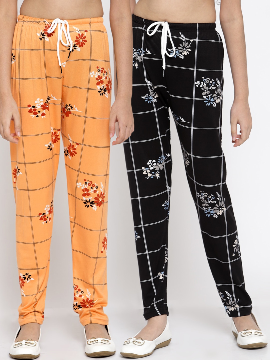 

KLOTTHE Girls Pack of 2 Ankle Length Leggings, Multi