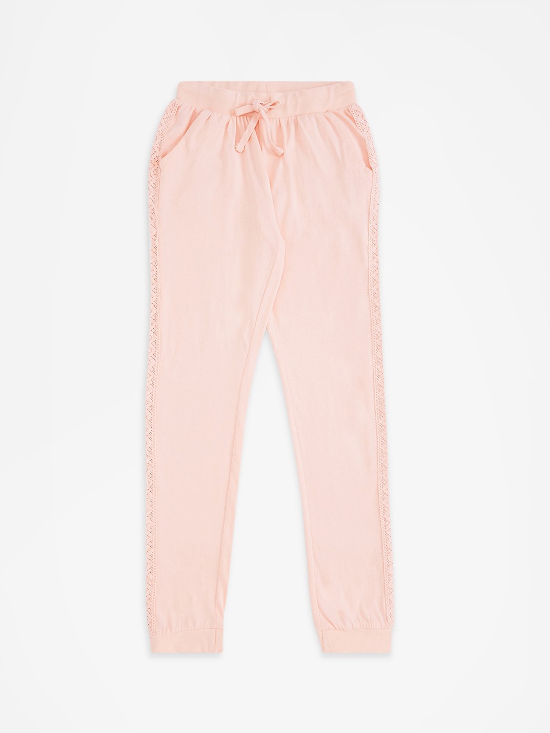 

Pantaloons Junior Girls Peach Solid Pure Cotton Joggers