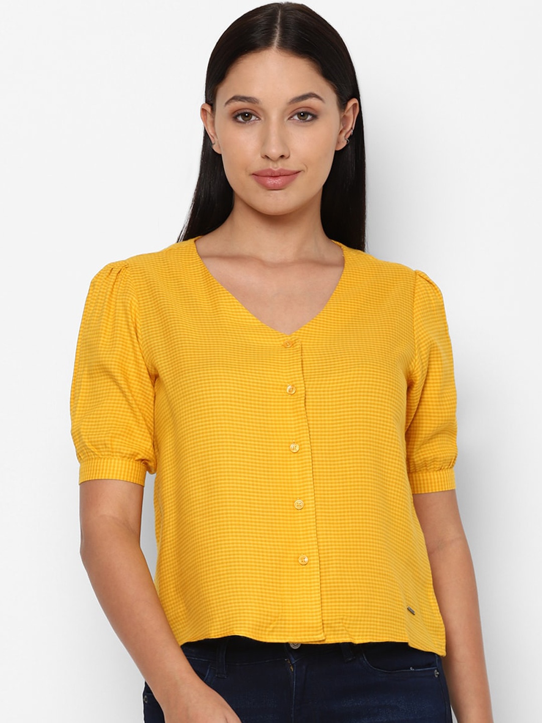 

Allen Solly Woman Women Yellow Opaque Casual Shirt