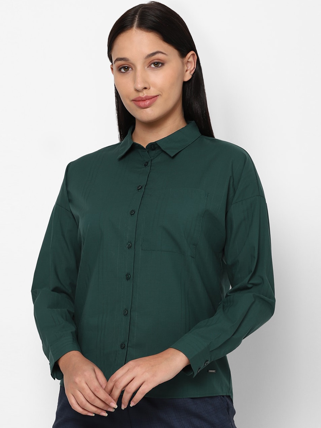 

Allen Solly Woman Women Green Casual Shirt