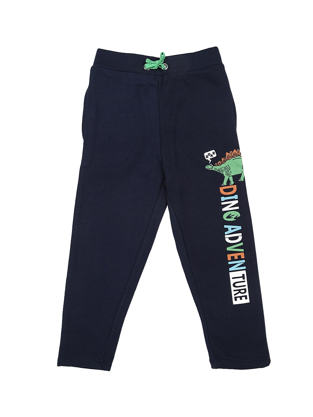 

Lazy Shark Boys Navy Blue Printed Straight-Fit Joggers