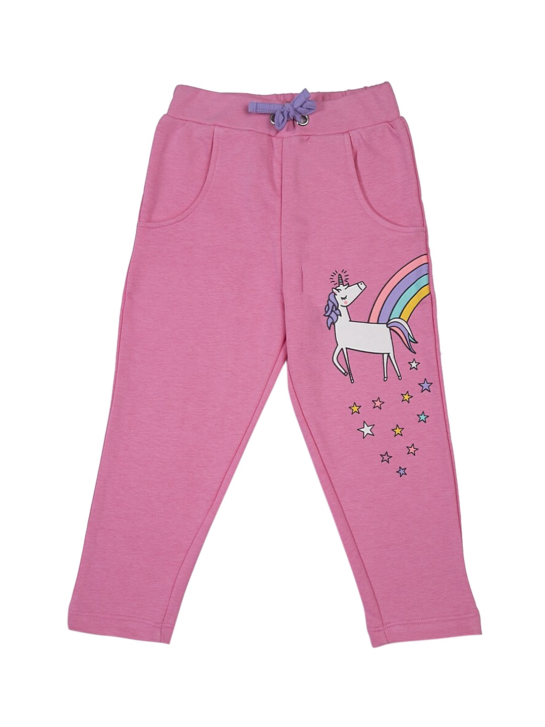 

Lazy Shark Girls Pink Printed Straight-Fit Joggers