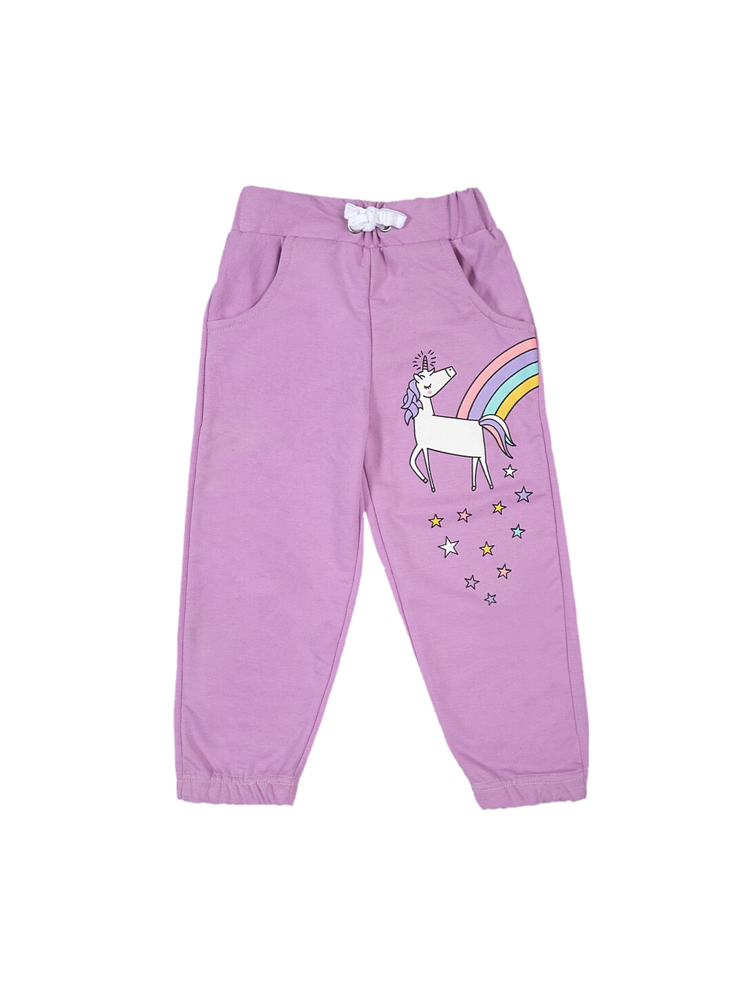 

Lazy Shark Girls Purple Graphic Printed Straight-Fit Joggers