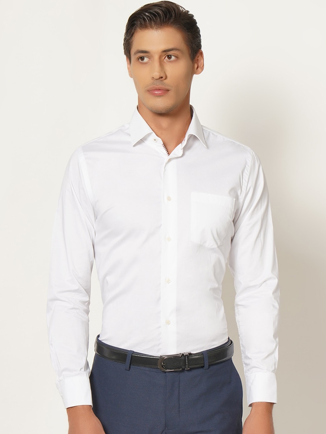 

Blackberrys Men White Slim Fit Opaque Formal Shirt