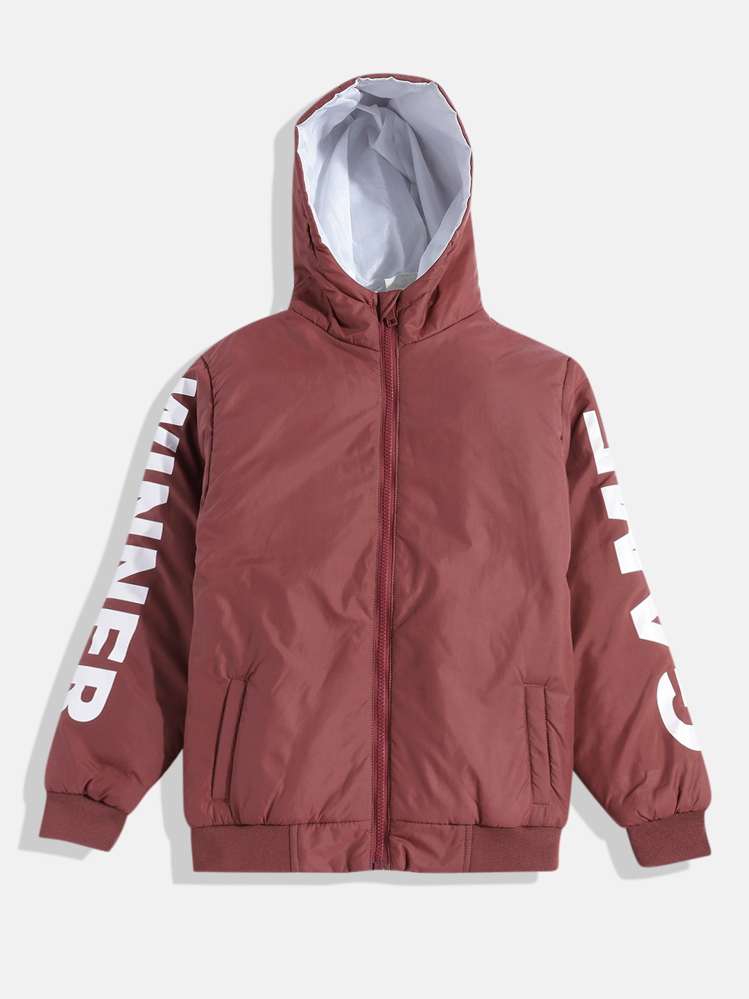 

HERE&NOW Boys Hooded Bomber Jacket, Maroon