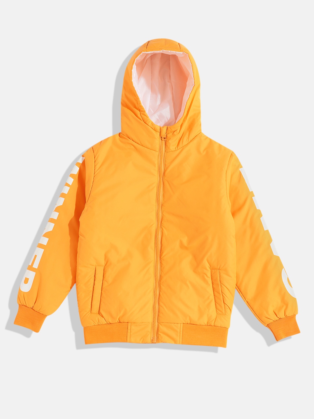 

HERE&NOW Boys Solid Hooded Padded Jacket, Yellow