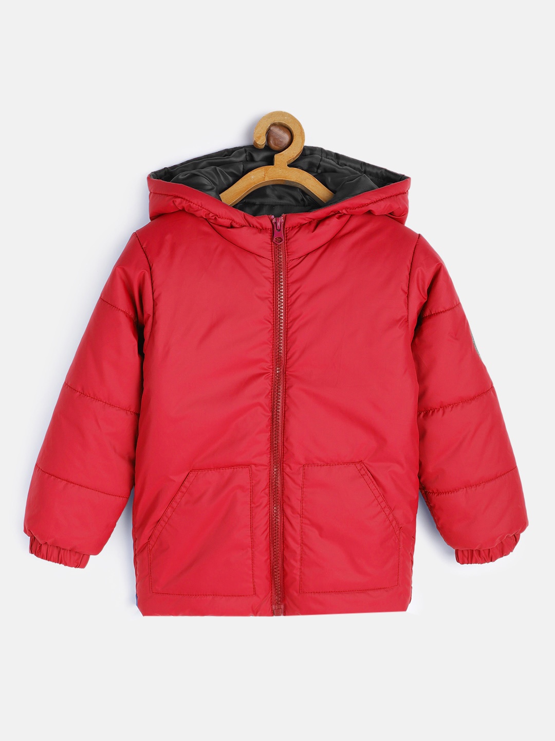 

HERE&NOW Boys Red Solid Polyester Regular Padded Jacket