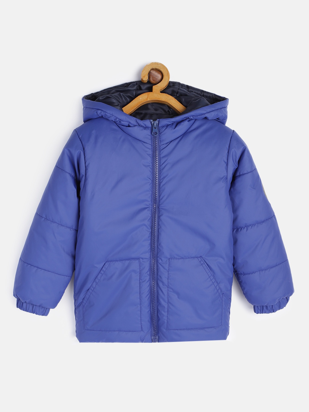 

HERE&NOW Boys Blue Solid Polyester Regular Padded Jacket