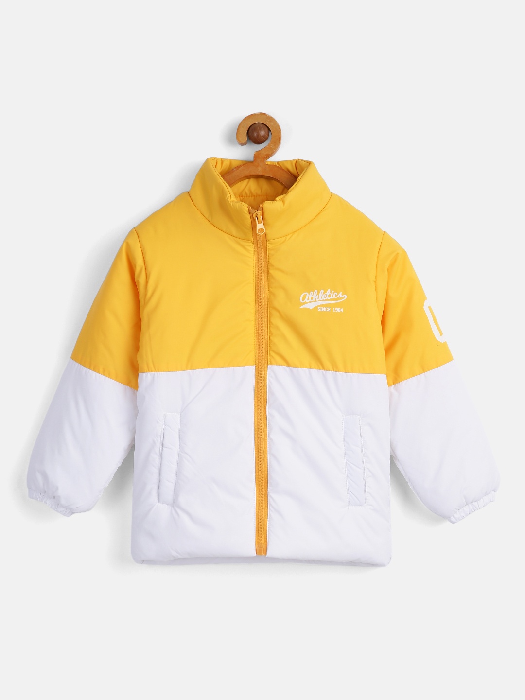 

HERE&NOW Boys Yellow White Colourblocked Padded Jacket
