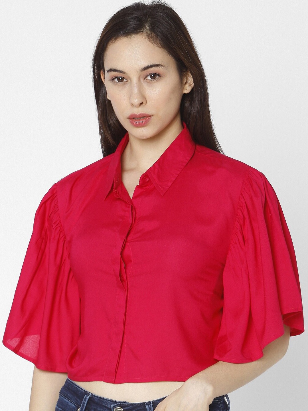 

SPYKAR Women Pink Styled Back Crop Top