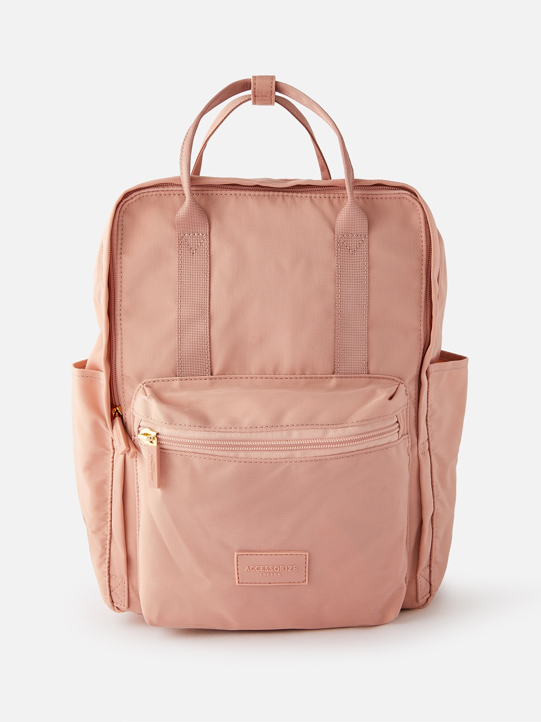 

Accessorize Women Pink Solid Backpack