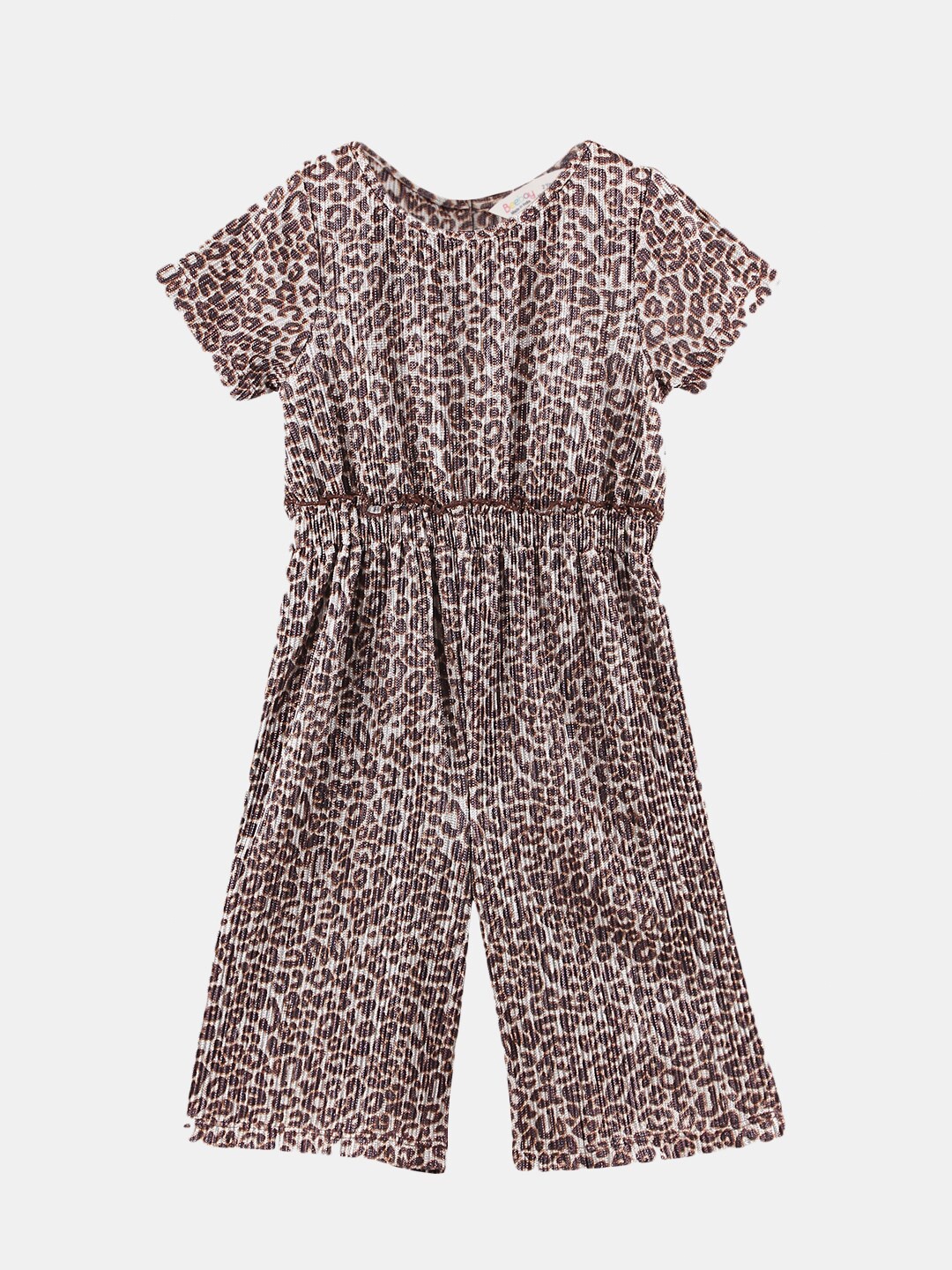 

Beebay Girls Brown & Off White Printed Basic Jumpsuit