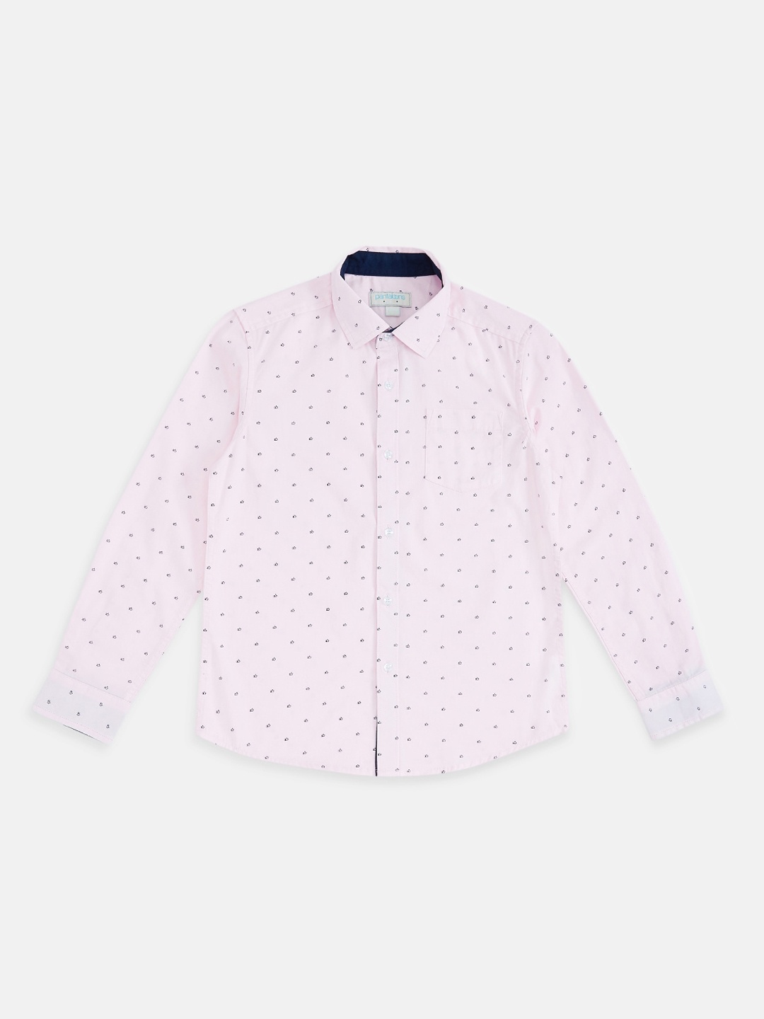 

Pantaloons Junior Boys Pink Printed Cotton Casual Shirt