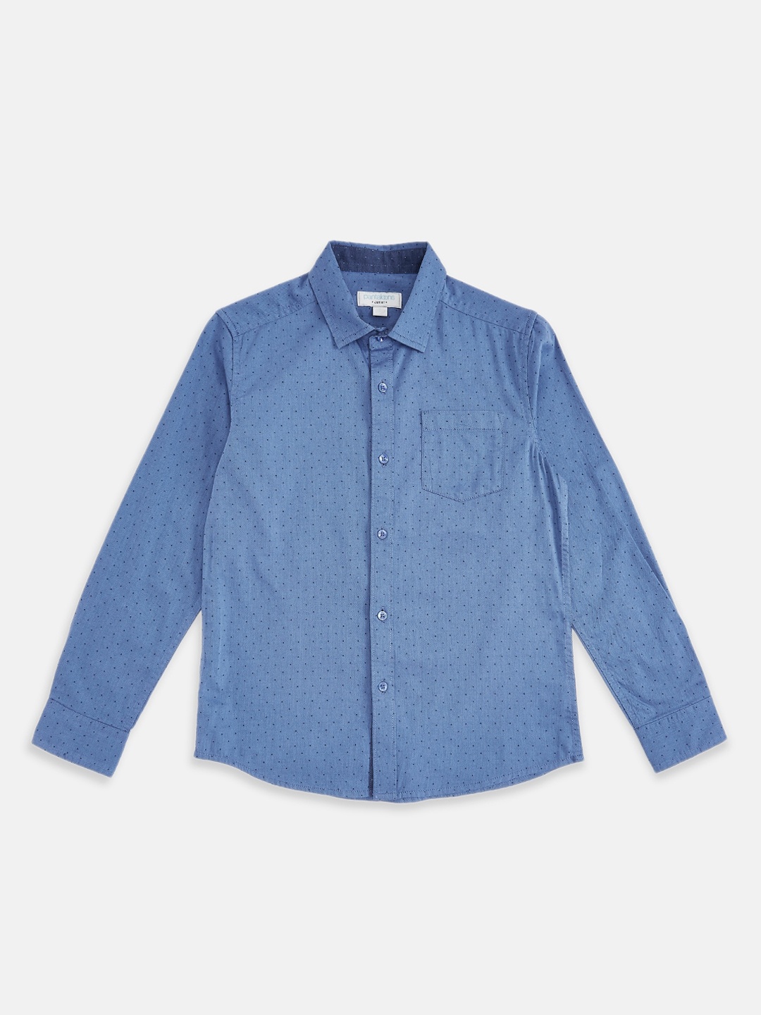 

Pantaloons Junior Boys Navy Blue Opaque Printed Casual Shirt