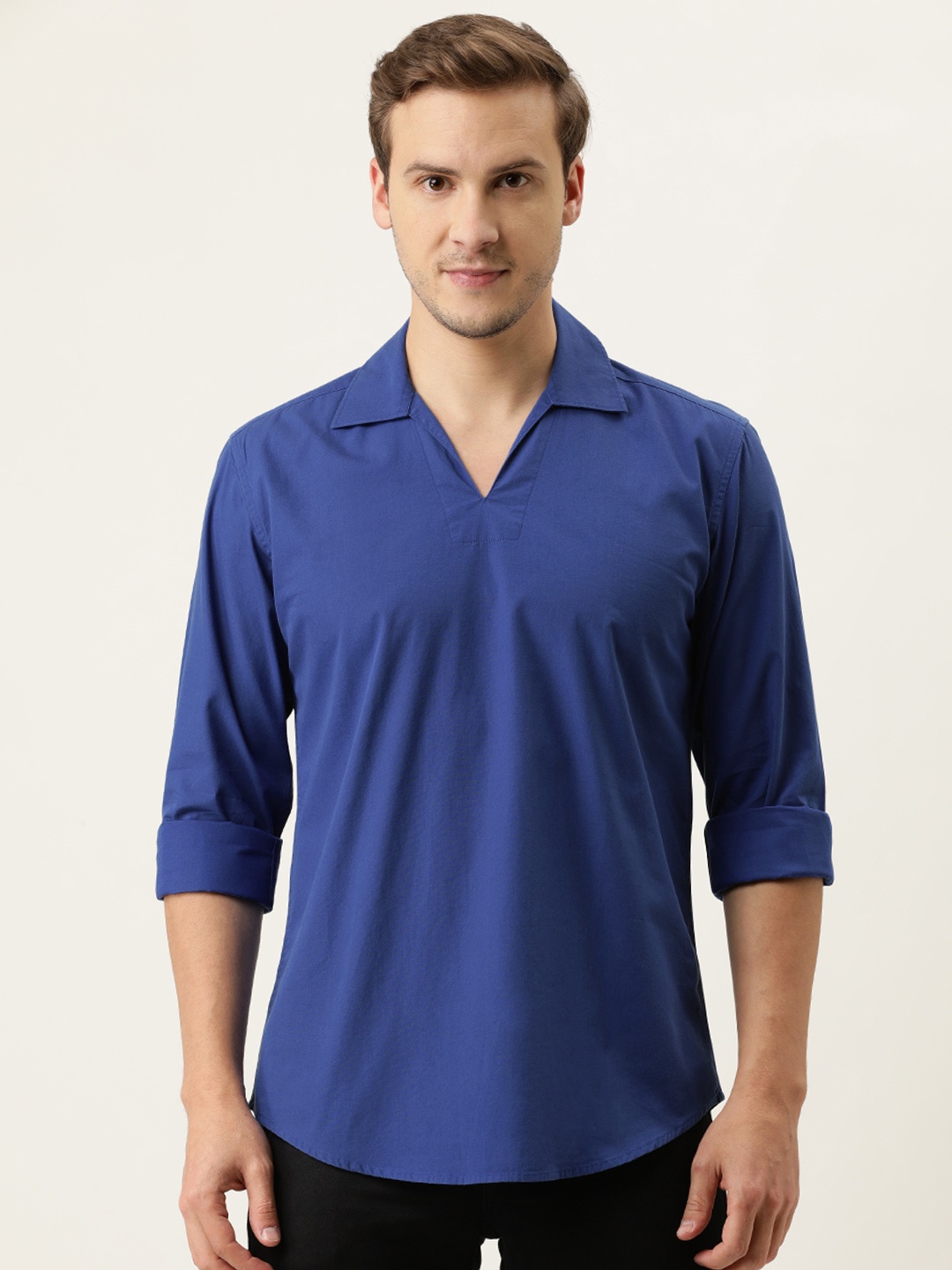 

IVOC Men Blue Polo Collar Slim Fit T-shirt