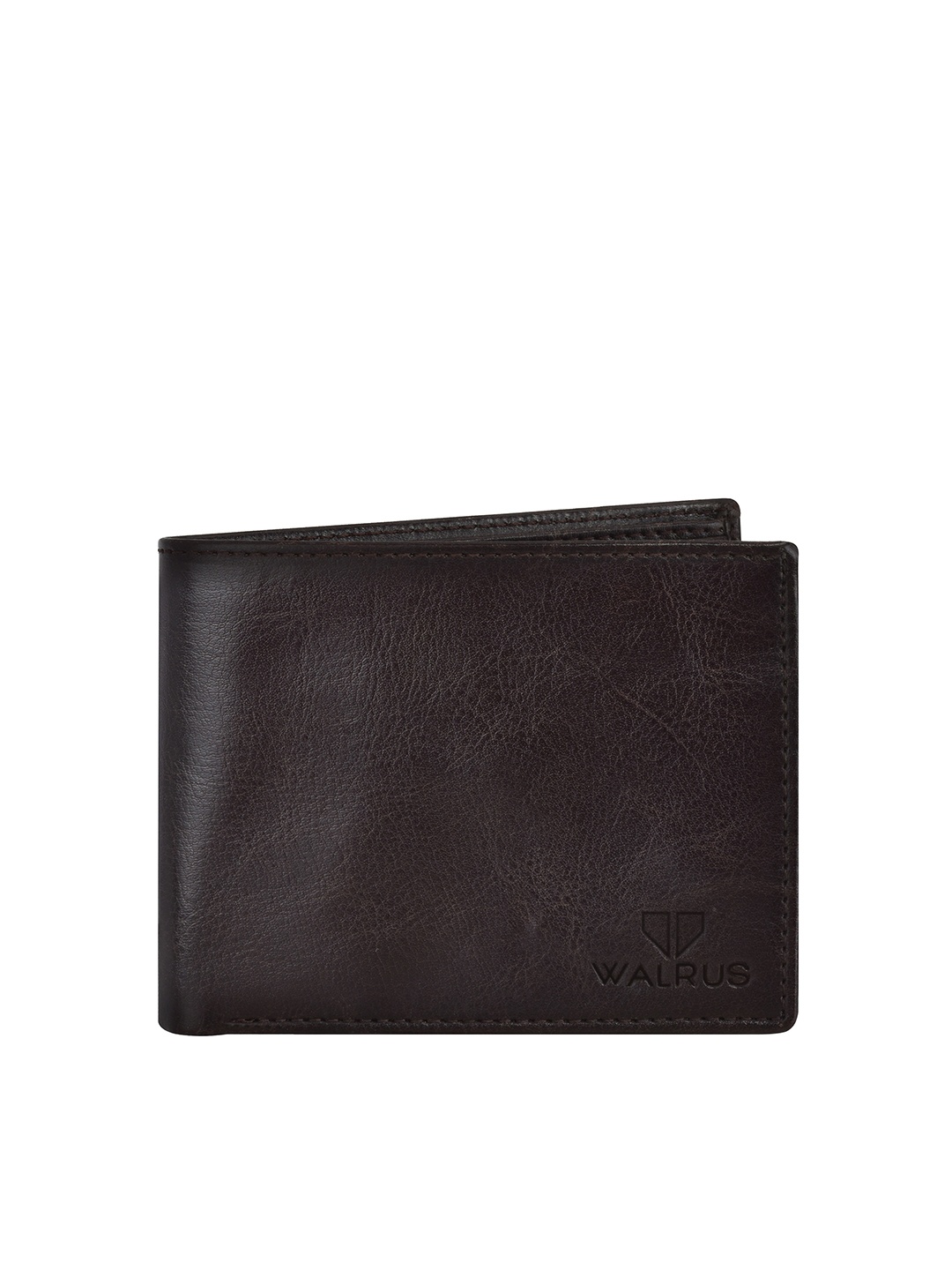 

Walrus Men Brown Color Ecofriendly Vegan Leather Two Fold Wallet