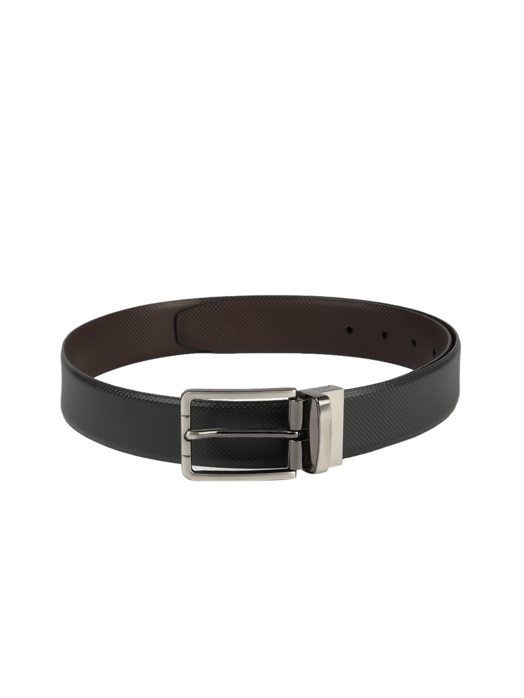 

Allen Solly Men Black & Brown Textured Reversible Leather Formal Belt