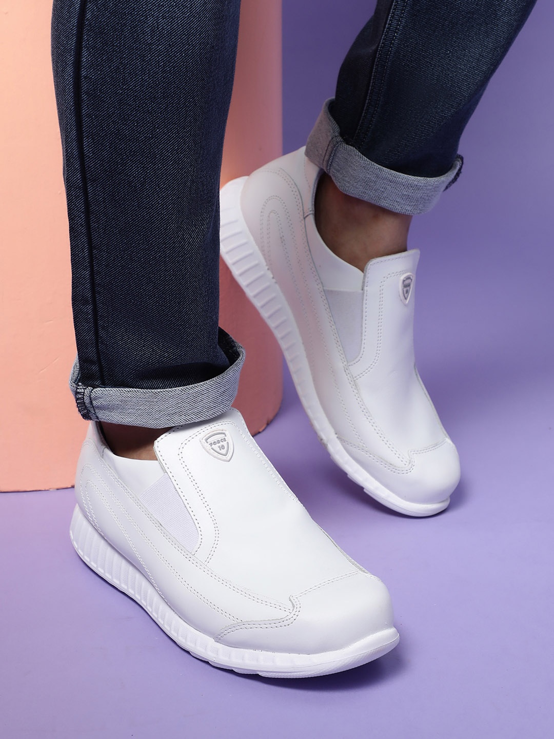 

Liberty Men White Walking Non-Marking Shoes